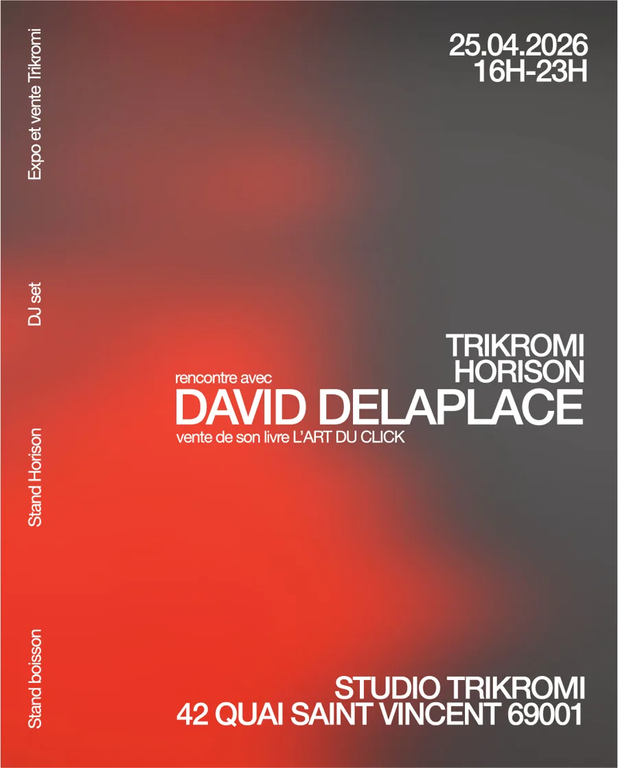 Affiche de la rencontre avec David Delaplace au studio Trikromi le 25 avril 2026